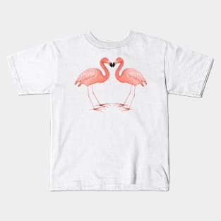 pink flamingo heart Kids T-Shirt